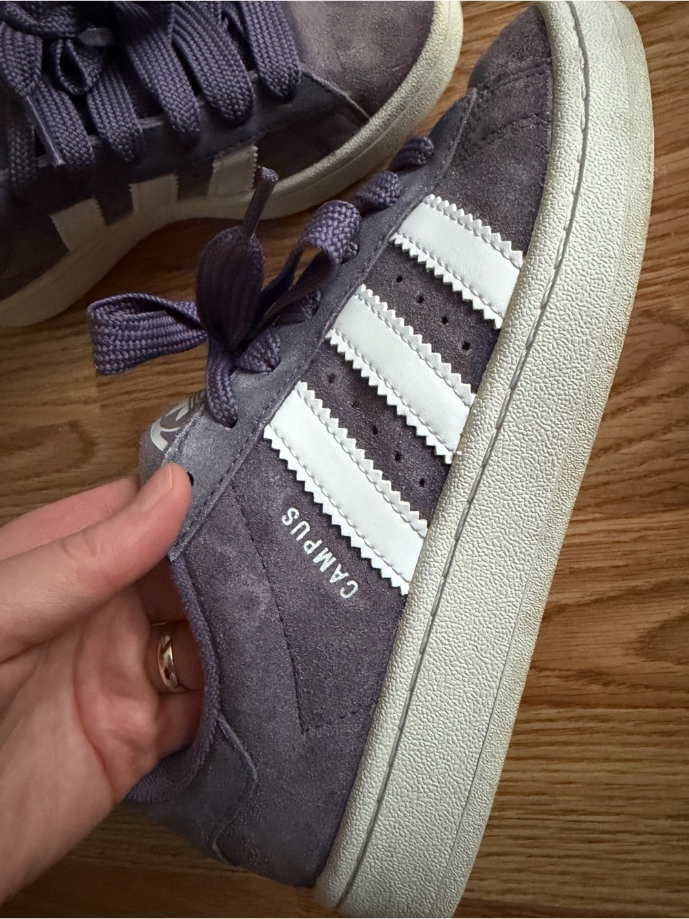 adidas Campus Suede Sneakers in Lavender with White Stripes